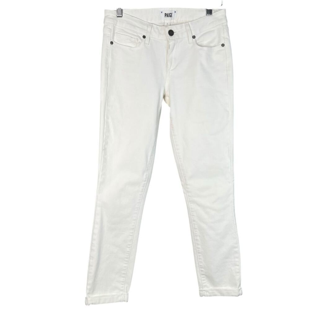Paige Kylie Crop Roll Hem Skinny White Women’s Jeans Size 25